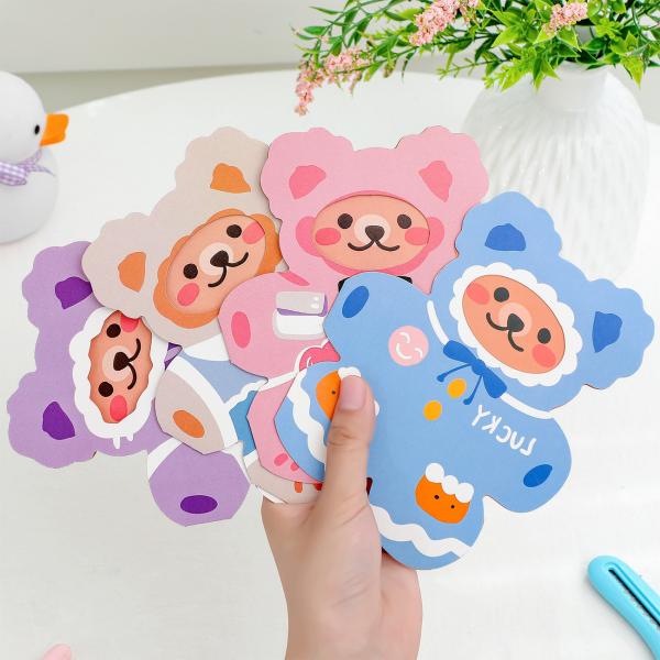 Instagram Cartoon Bear Birthday Card Creative Cute Matte Lamination
