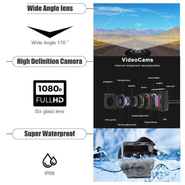 IP68 Safety AHD smart chip car infrared reversing camera super waterproof