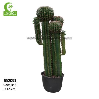 Plantas artificiais altas duráveis do cacto da simulação 120cm em uns potenciômetros para interno