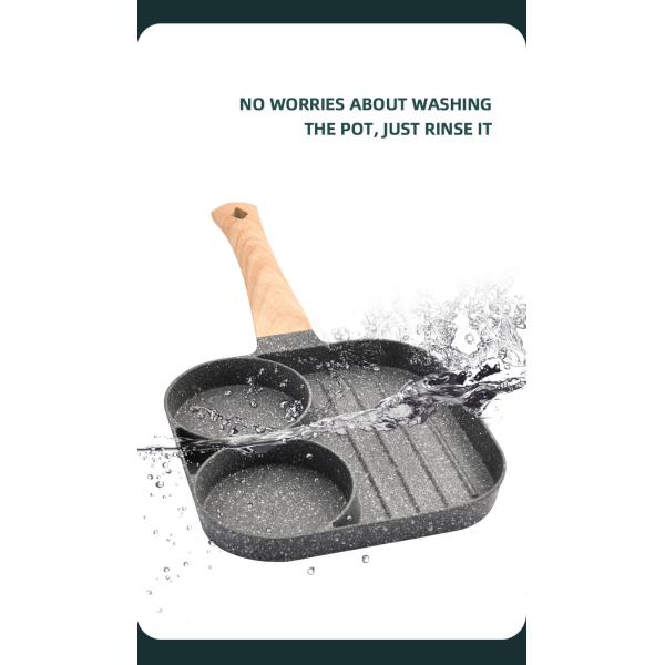 кухня сковороды бака яичницы Не-ручки плоскодонная варя сковороду отверстия лотка 3 омлета бака медицинскую каменную