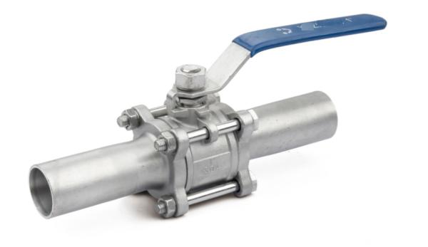 Small Three Piece Ball Valve WCB LCB CF8 CF8M CF3 CF3M A105 LF2 Material