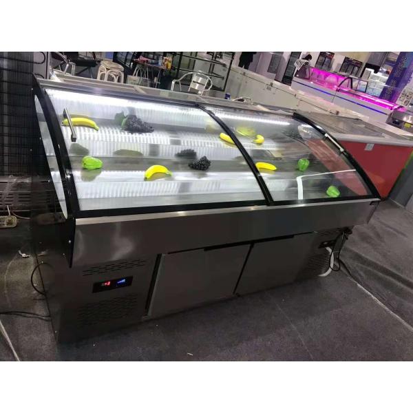 Seafood Barbecue Fruit Fishing Preservation Display Cases Glass Ladder Ice Table