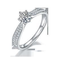 projetos minimalistas Moissanite 925 Ring Set de prata da joia do ouro 9K