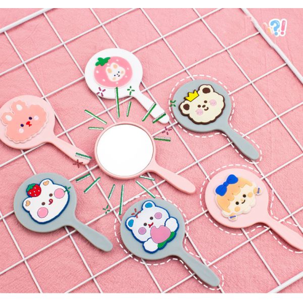 Makeup Cosmetic Mirror for Promotional Gift Korean Japanese Ins Cute Style Hand Cosmetic Mirror, Portable Travel Makeup Mirror