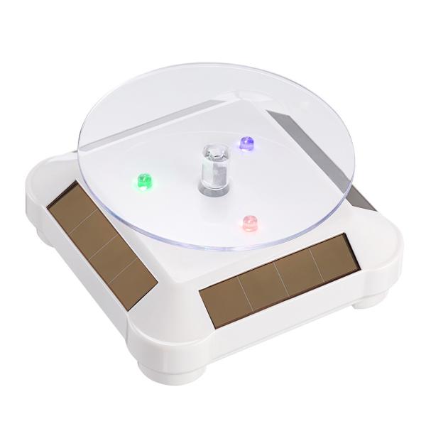 Led Light Solar Rotating Display Stand With Solar Battery Powered 2-4RPM Speed