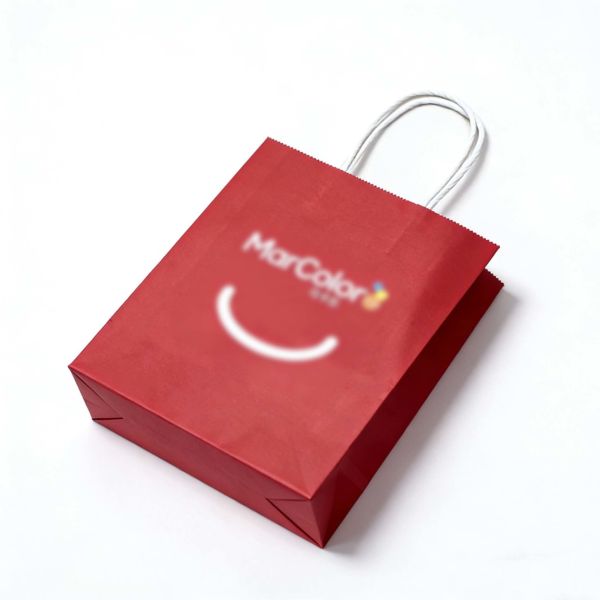 Red Custom Kraft Paper Bags Eco Friendly Kraft Gift Bags Sturdy