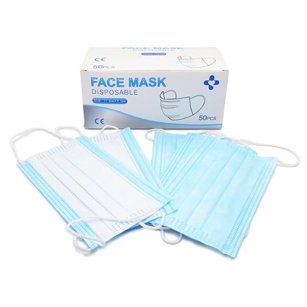 White Blue Disposable Medical Face Mask Customized Colors And Logos