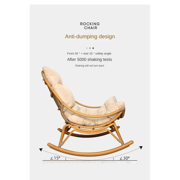 Water Proof PE Rattan Lounge Relax Rocking Chair For Balcony