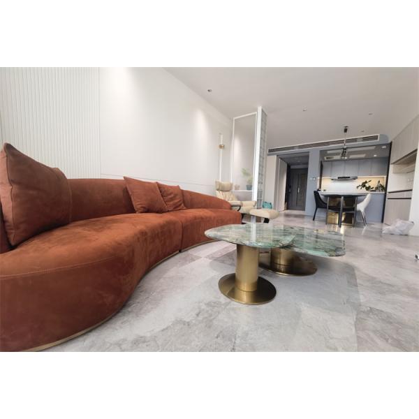 Velvet Fabric Luxury Living Room Furniture Sets Sofa Brown Red Italian Style Couch