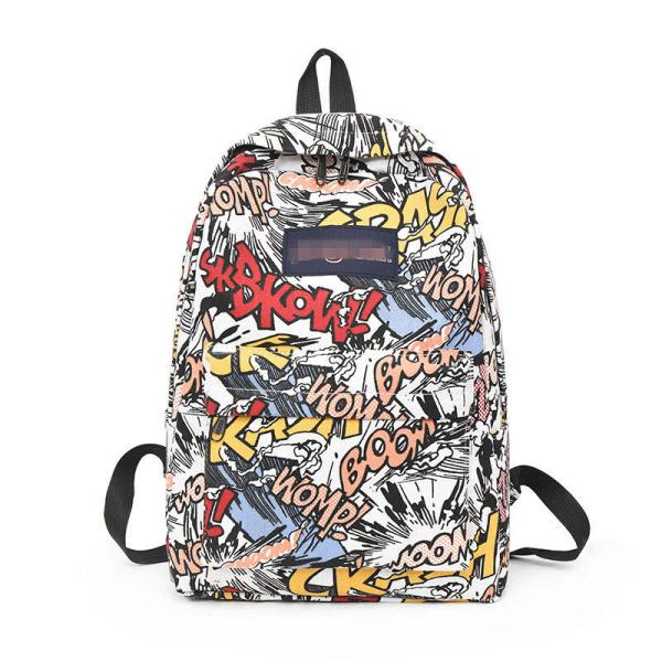 IQC Waterproof High Student Canvas Backpack Custom Logo OEM Fashion For School