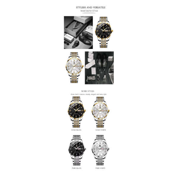 Waterproof Men's Quartz Watch · Stainless Steel Bracelet | OEM Wholesale Support - SHX