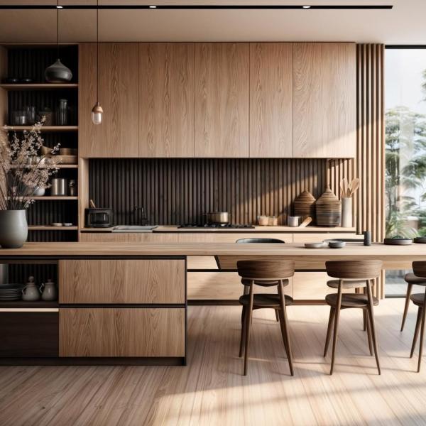 Diseño a medida de estilo americano gabinete moderno original de madera de roble blanco veneer de madera sólida gabinetes de cocina