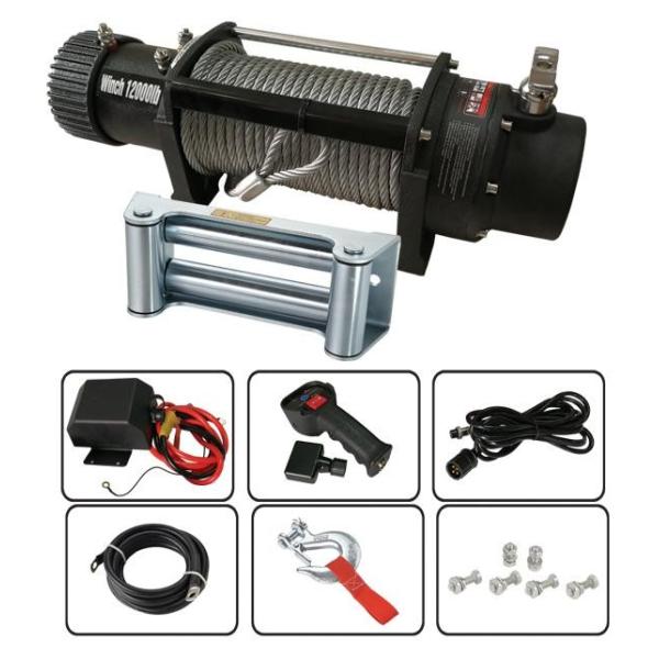 Heavy Duty Electric Winch 12000lbs SC12000X Hawse Fairlead Φ10mmx26m Rope