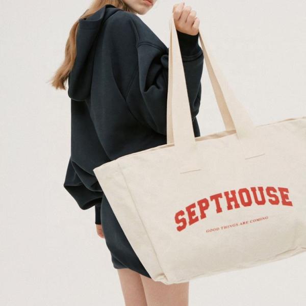 Exhibition Customized Logo Printed Oversized Cotton Canvas Tote Bag for Active Lifestyle