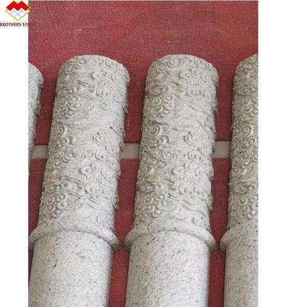 American Style Granite Marble Covering Pillar Carving Hollow Round Column at Yunfu Sale