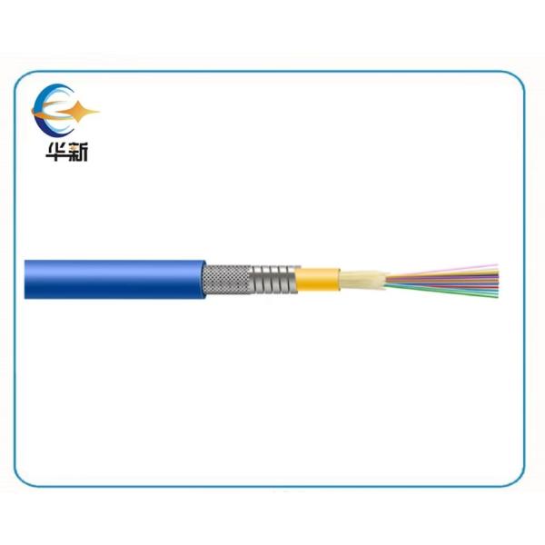 Armored Optical Fiber Cable Indoor PVC Jacket Single Mode Fiber Optic Cable FTTH GJSFJV
