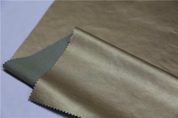 Light Pearl Gold Pu Synthetic Leather 0.35mm Thickness Abrasion Resistant