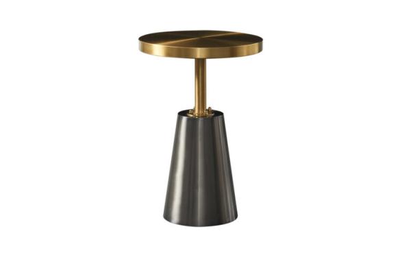 Sleek Stainless Steel End Table , Gold Titanium Metal Base Side Table