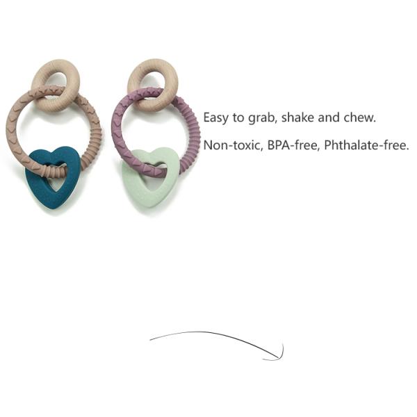 100% Food Grade Silicone Wood Teether