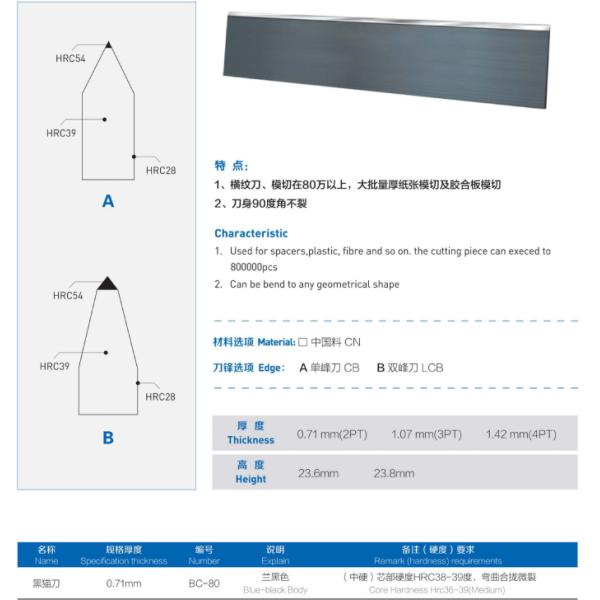 Direct Steel Rule Die Cutter for Wooden Die Cutting Board in Beijing 0.71mm Thickness