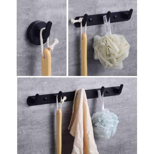 Matt Black Stainless Steel Robe Hooks Multifunctional For Coat Hat Clothes