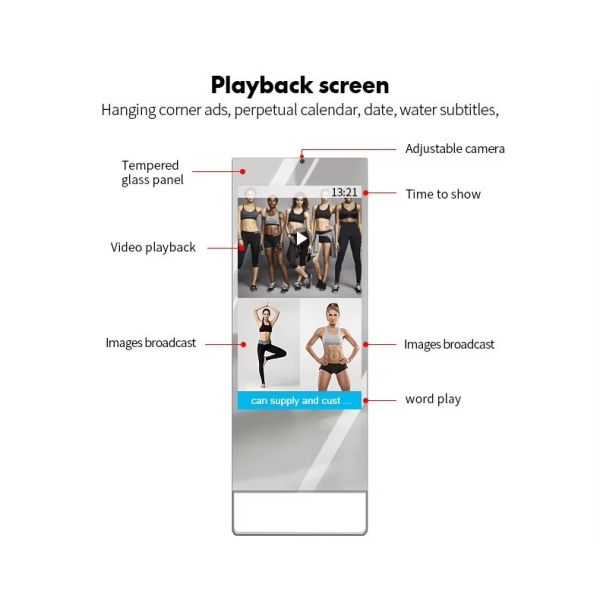 42 Inch Floor Stand Magic Mirror Digital Signage Lcd Screen Mirror Kiosk Photo Booth Advertising Display