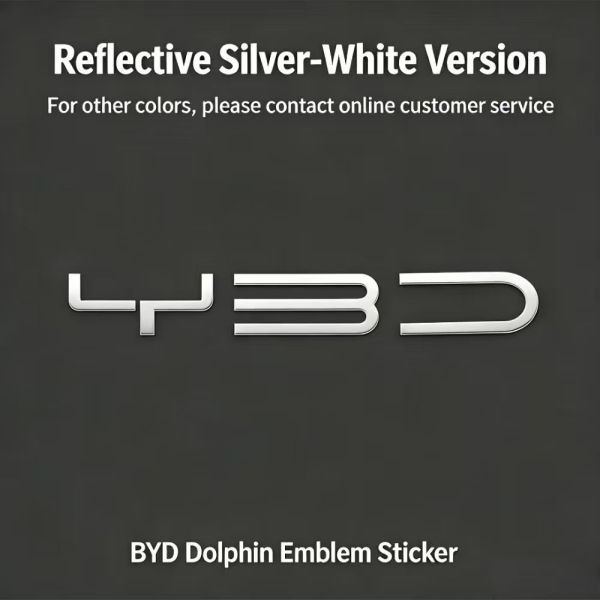 Reflective Laser Car Sticker for BYD Dolphin Emblem Decal Personalized High Quality PVC Waterproof Color Change DIY Tuning