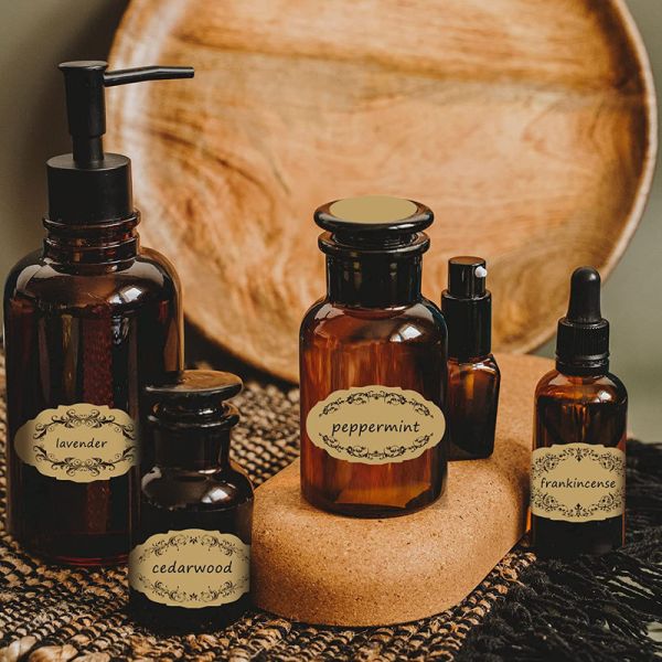 Embossed Essential Oil Sticker For Perfume Glass Bottles