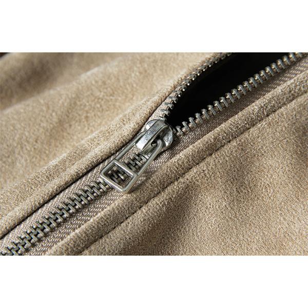 Куртки бомбардировщика застежка-молнии кожи замши хлопка изготовленного на заказ логотипа изготовителя фабрики OEM причинные тонкие подходящие вверх