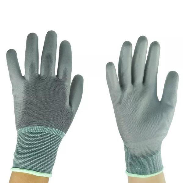 Nylon Knitted Anti Electrostatic Gloves PU Coated Cleanroom Palm Fit ESD Safety Gloves