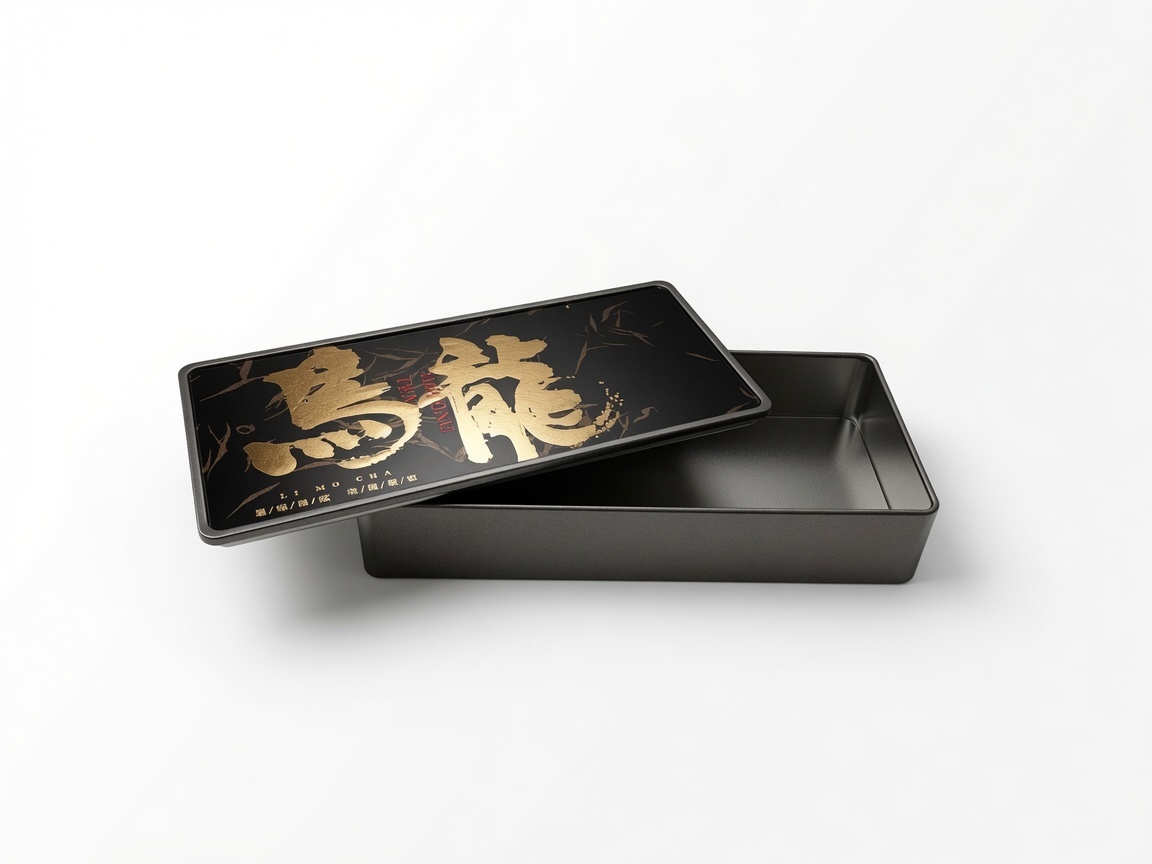 Dadi Weiye Customizable Elegant Metal Tea Tin Gold Foil Oolong Design Gift Packaging Cookie Candy Chocolate
