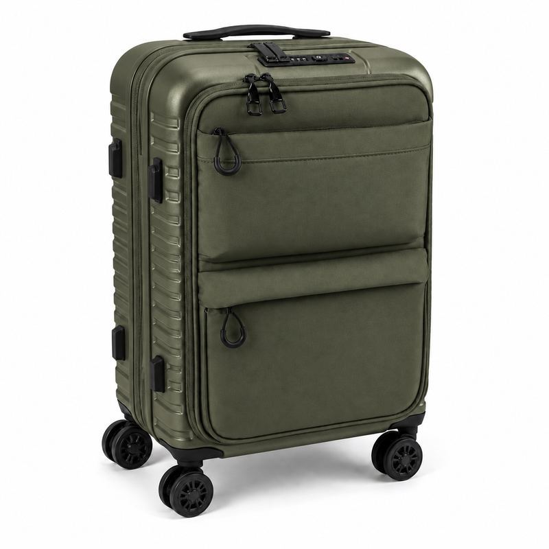 Expandable Front Opening Hard Soft Shell Carry On Luggage