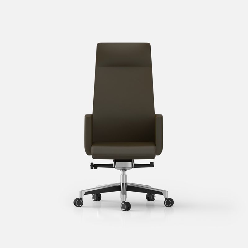 FIT Series Bauhaus Style Executive Leather Office Chair With Aluminum Five Star Base