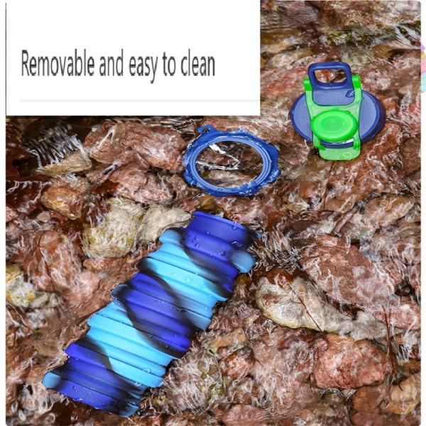 Portable Water Bottle for Fitness and Riding Creative Camouflage Silicone Folding Mug