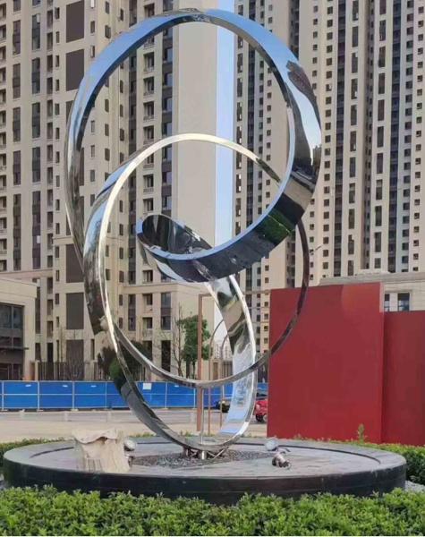 Corrosion Resistant 3.5M Height Modern Abstract Sculpture as Ornaments