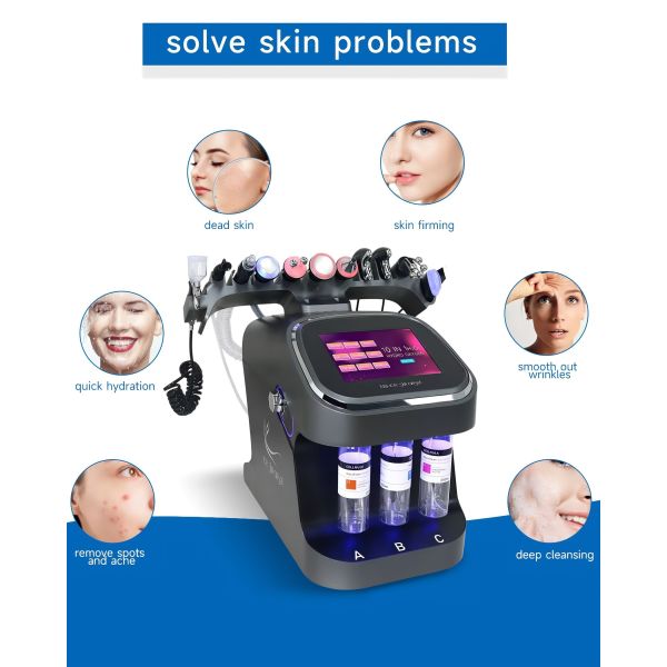 10 In 1 Hydrafacial Machine 350W Hydra Aqua Peel Machine 1 Year Warranty