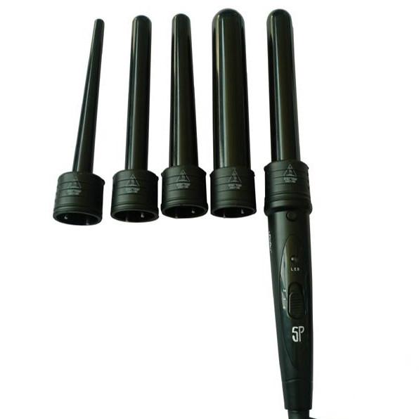 5 in 1 Black interchangeable Hair curling wand barrel-Hair Tools