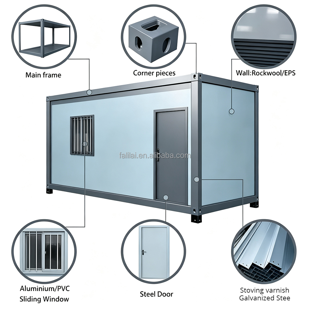 20ft 40ft Luxury Folding Flatpack Shipping Container House Waterproof Design for Bedroom Kitchen Mall Use-Customizable Colors
