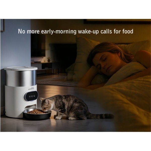 3L Stainless Steel Smart Dog Feeder WiFi Controlled Pet Feeding Machine Timed and Quantitative