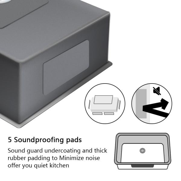 Одиночный таз кухни золота шара SUS304 тонет поверхностная анти- царапина Nano