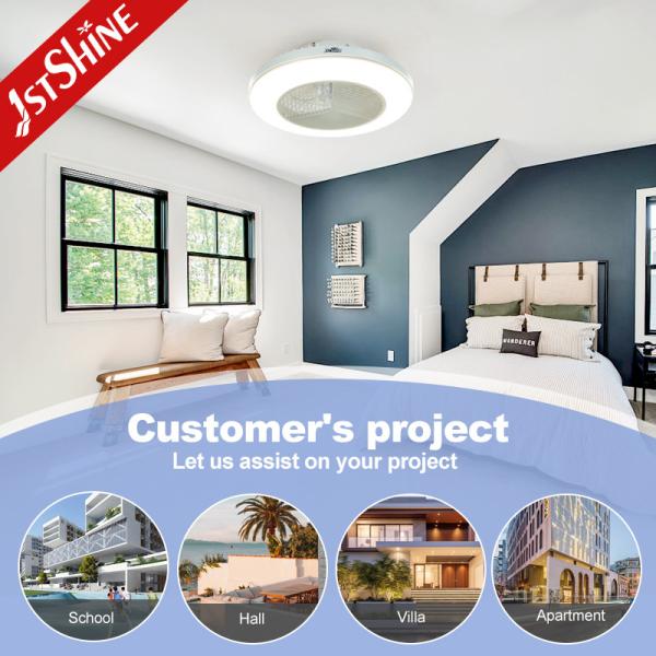 20 Inch Dimmable Hidden ABS Blade Energy Saving Ceiling Fan Support Dimmer by 1stshine