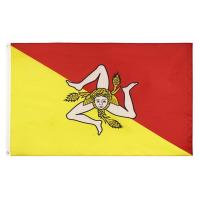 CMYK que imprime la bandera de Italia Sicilia del poliéster 100D de los 90x150cm