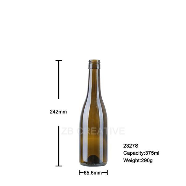 Screw Top Burgundy Wine Bottle 375ml Demi Slope Shoulder 290g 2327S