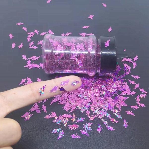 Dancing Girl Glitter Shaped DIY Manual Crystal Mud Filling Nail Art Flowers PET Occasion Wedding Party Home Decoration