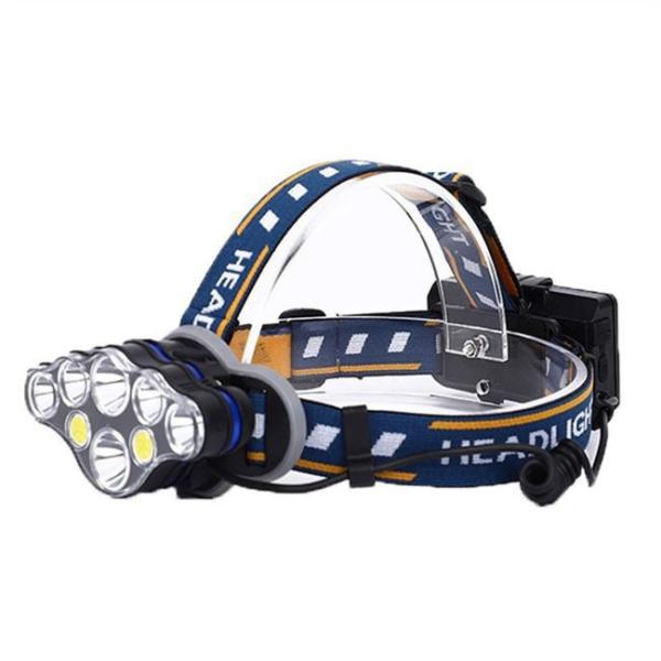 Rechargeable Headlamp, 8 LED 18000 Lumen Bright Headlamp with Red Light, IPX4 Waterproof USB Headlight, Head Lamp