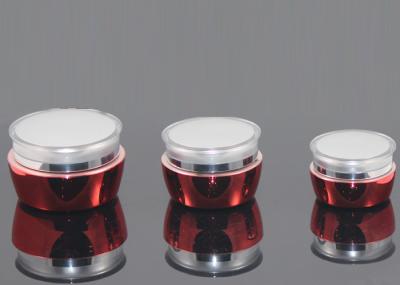 Red With Transparent 30ml Cosmetic Cream Containers / Face Cream Jars