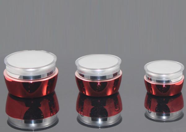 Red With Transparent 30ml Cosmetic Cream Containers / Face Cream Jars