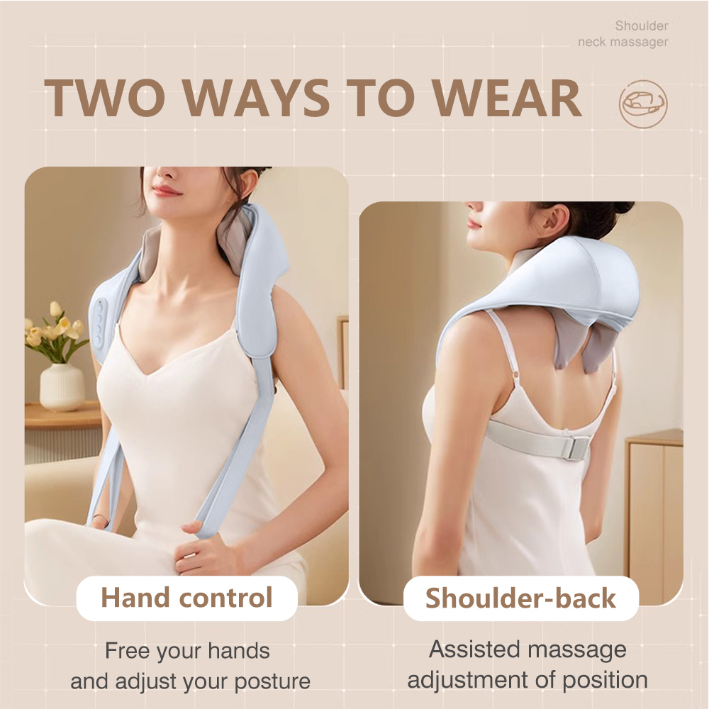 Electric Neck Acupoint Lymphatic Massager for Neck Back Body Massager With Heating