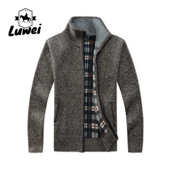 Полный Zip Мужской Кардиган Одежда Zip Up Толстый Утилита Трикотаж Большой Размер Мужчины Мужские свитера Джакеты с карманным