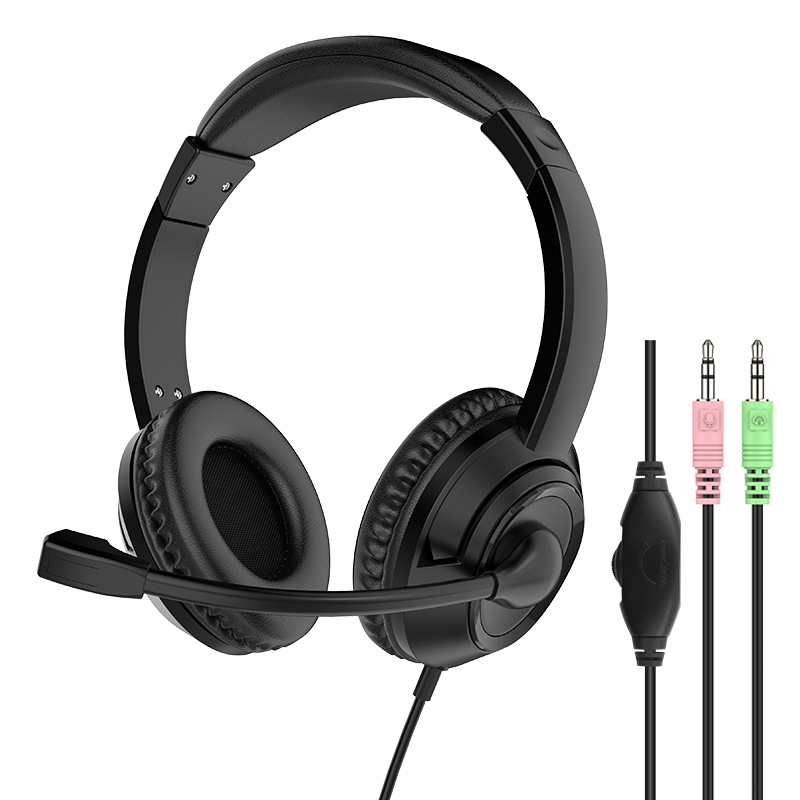 JTY-1026Wired Call Center Headset with  Microphone, 3.5mm/USB/Type‑C Multi‑Interface Over‑Ear Headphone, Volume Control Wired Headset for Office Conference Online Class Home Work,OEM/ODM customization